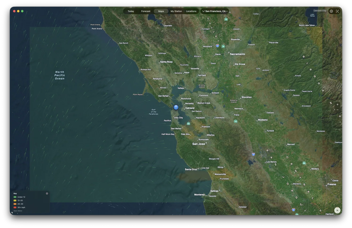 Surface wind-field map on Mac