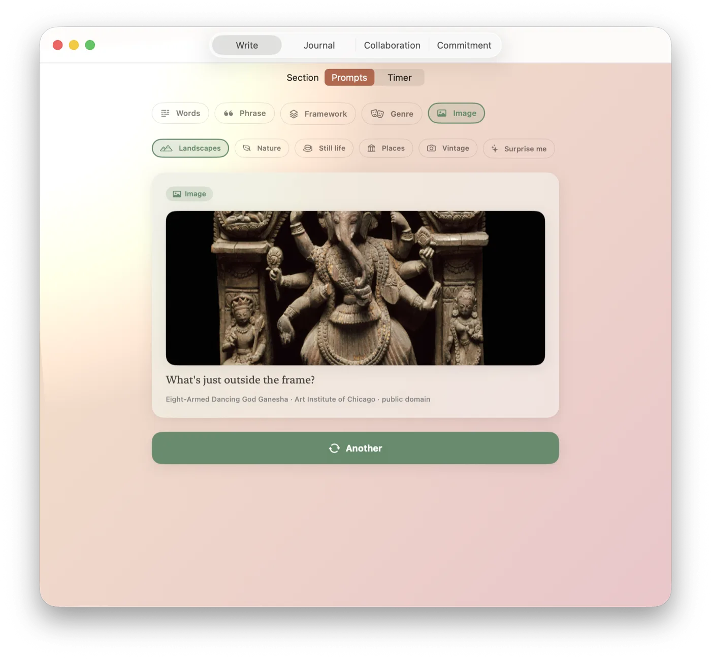 The Image prompt showing a public-domain artwork from a museum